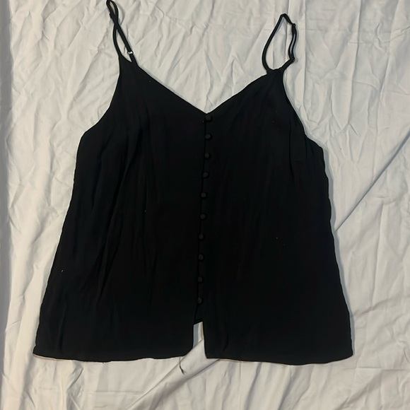 frank and oak Tops - Frank and Oak black tank top with buttons size L